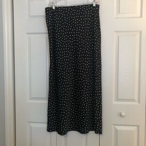 Anthropologie black polka dot maxi skirt size XL